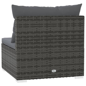 Galleria Design 3-Seater Sofa with Cushions Black Poly Rattan
