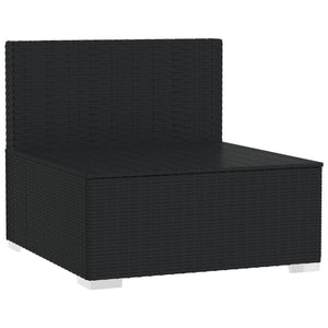 Galleria Design 3-Seater Sofa with Cushions Black Poly Rattan