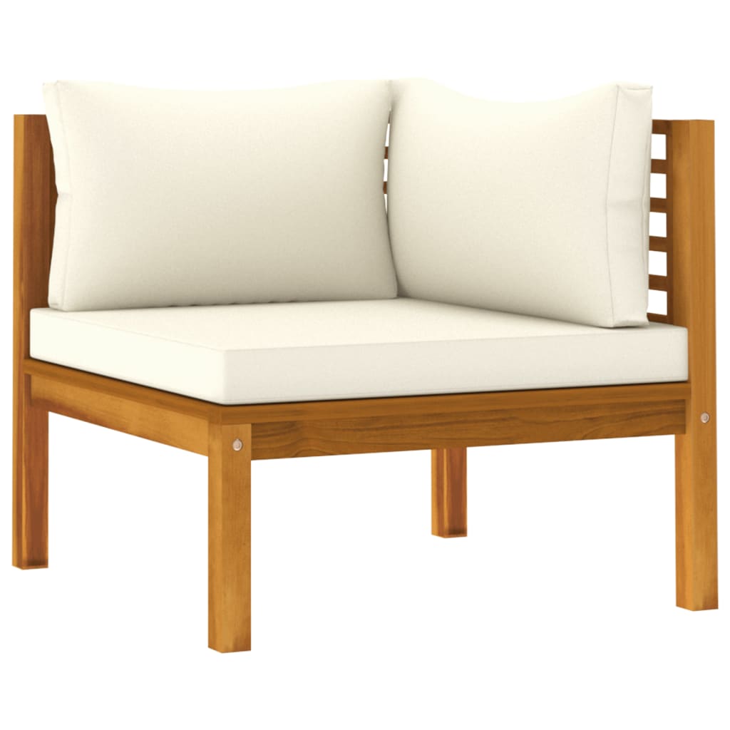 Galleria Design 3-Seater Garden Sofa with Cream Cushion Solid Acacia Wood