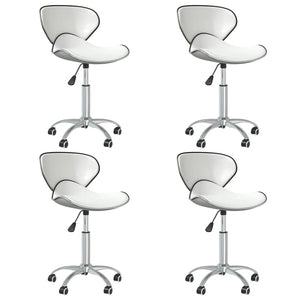 Galleria Design Swivel Dining Chairs 4 pcs White Faux Leather