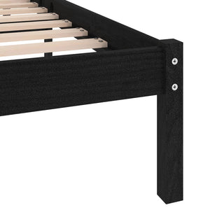 Galleria Design Bed Frame without Mattress Black Solid Wood King Size