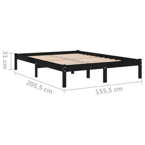 Galleria Design Bed Frame without Mattress Black Solid Wood King Size