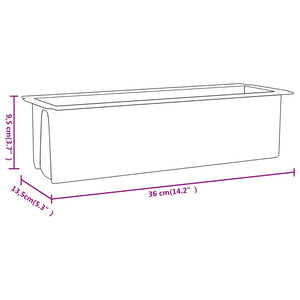 Galleria Design Flower Boxes for Euro Pallets 12 pcs Grey 36x13.5x9.5 cm PP