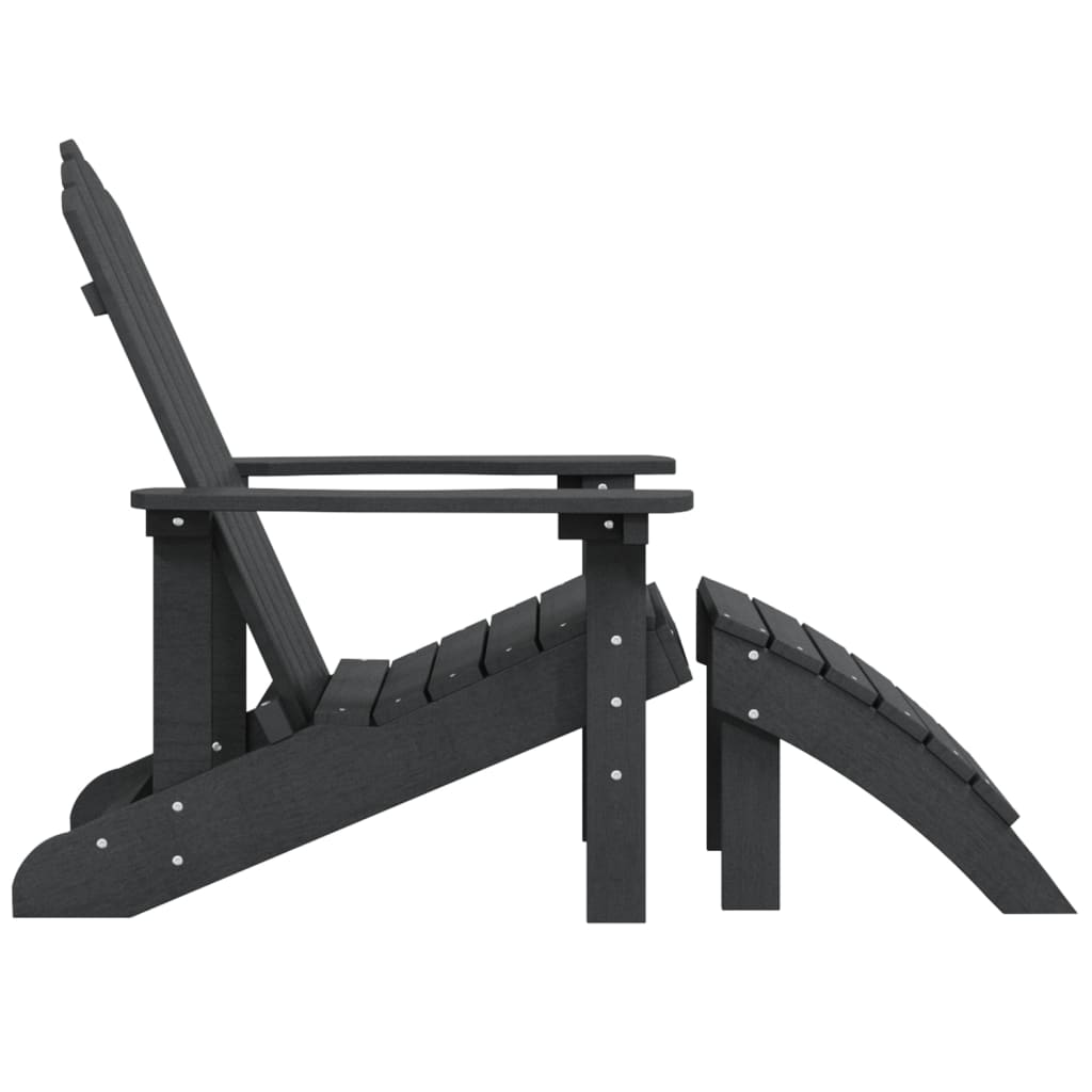 Galleria Design Garden Adirondack Chair with Footstool HDPE Anthracite