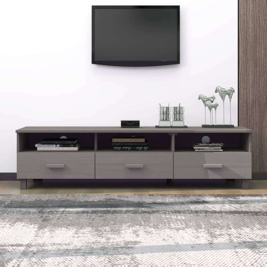 Galleria Design TV Cabinet HAMAR Light Grey 158x40x40 cm Solid Wood Pi