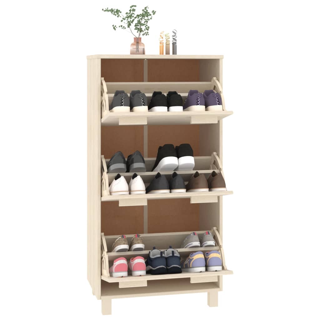 Galleria Design Shoe Cabinet HAMAR Honey Brown 59.5x35x117 cm Solid Wood Pine