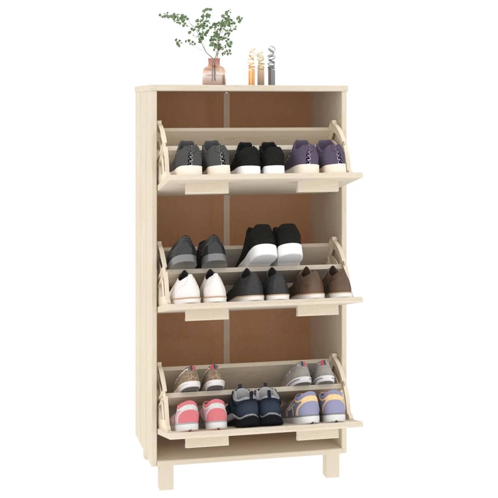 Galleria Design Shoe Cabinet HAMAR Honey Brown 59.5x35x117 cm Solid Wood Pine