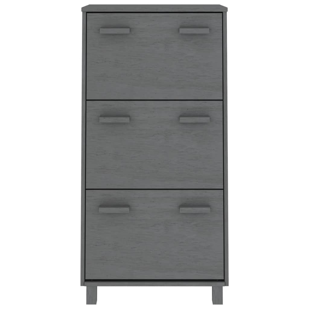 Galleria Design Shoe Cabinet HAMAR Dark Grey 59.5x35x117 cm Solid Wood Pine