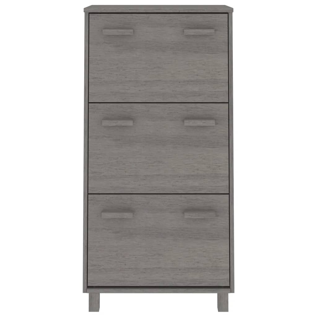 Galleria Design Shoe Cabinet HAMAR Light Grey 59.5x35x117 cm Solid Wood Pine