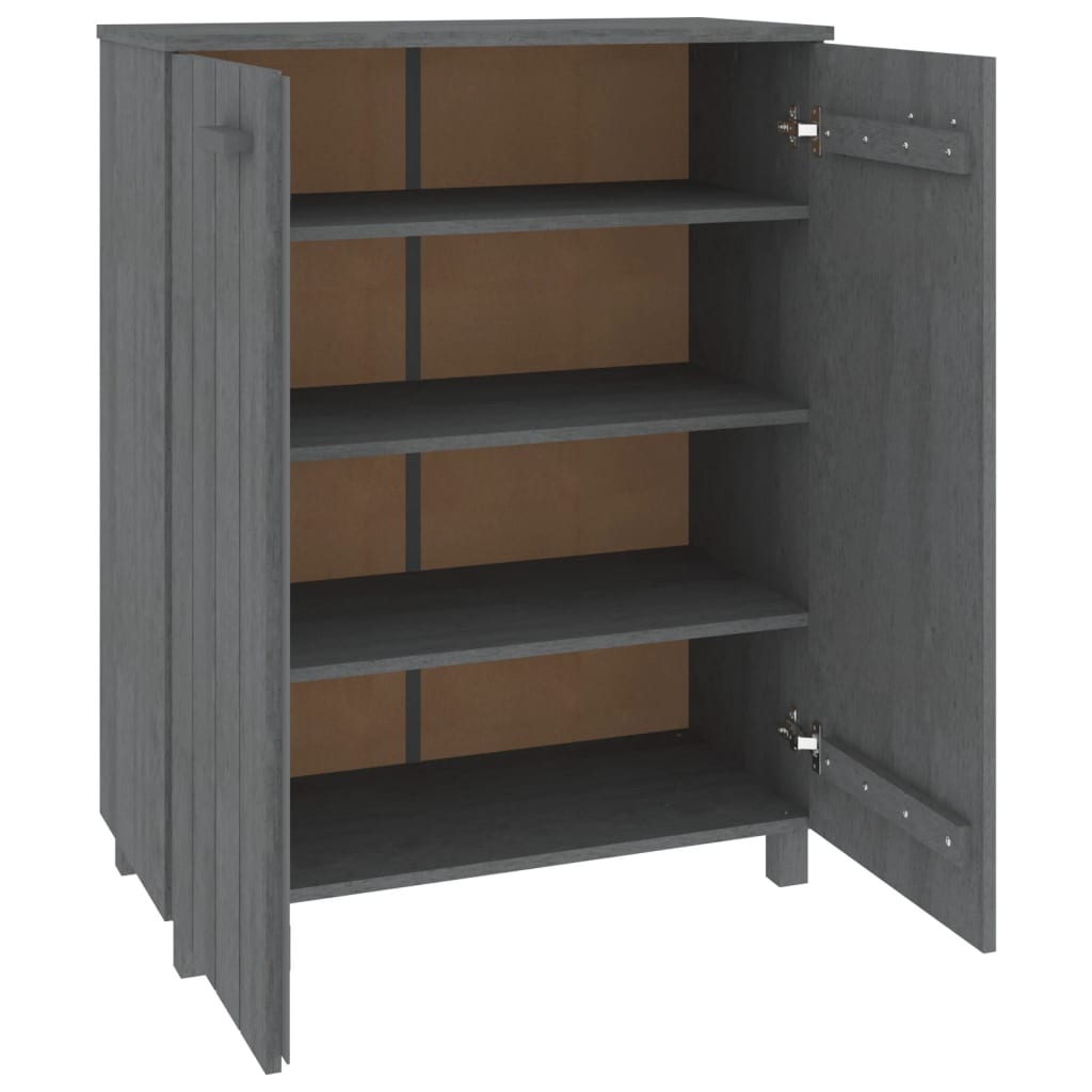 Galleria Design Shoe Cabinet HAMAR Dark Grey 85x40x108 cm Solid Wood Pine