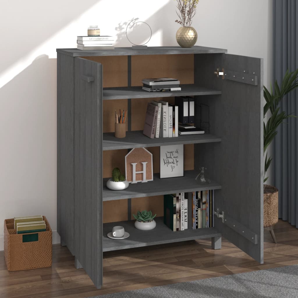 Galleria Design Shoe Cabinet HAMAR Dark Grey 85x40x108 cm Solid Wood Pine