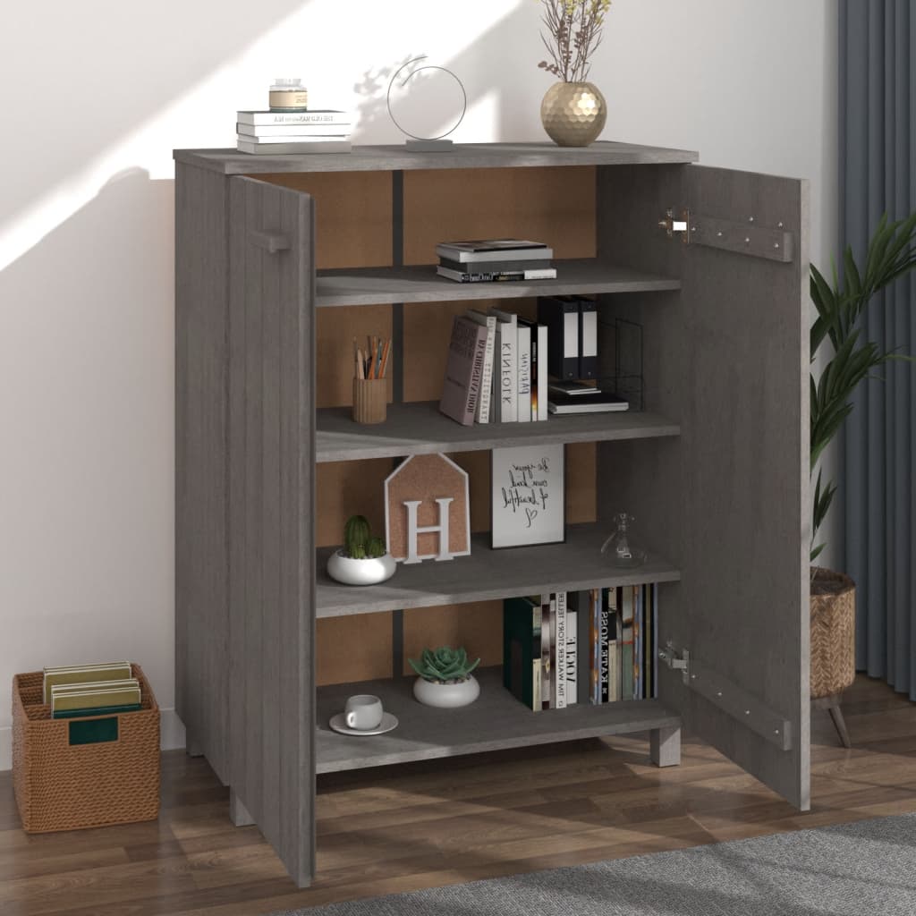 Galleria Design Shoe Cabinet HAMAR Light Grey 85x40x108 cm Solid Wood Pine