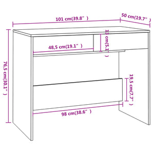 Galleria Design Desk Black 101x50x76.5 cm Engineered Wood
