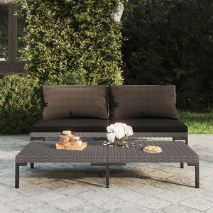 Galleria Design Garden Sofas 2pcs with Cushions Half Round Poly Rattan