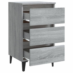 Galleria Design Bed Cabinet with Metal Legs Grey Sonoma 40x35x69 cm
