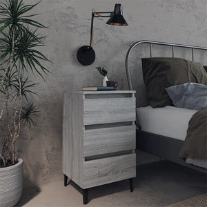 Galleria Design Bed Cabinet with Metal Legs Grey Sonoma 40x35x69 cm