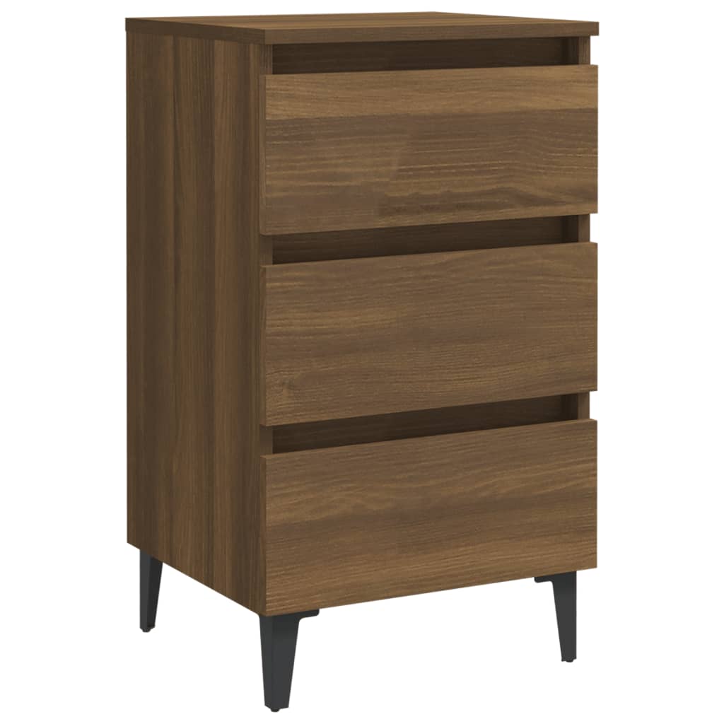 Galleria Design Bed Cabinets with Metal Legs 2 pcs Brown Oak 40x35x69 cm