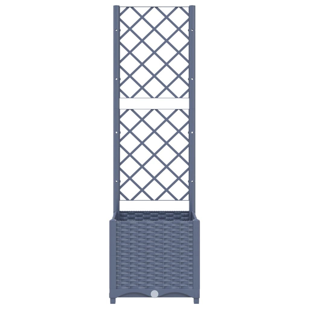 Galleria Design Garden Planter with Trellis Blue Grey 120x40x136 cm PP