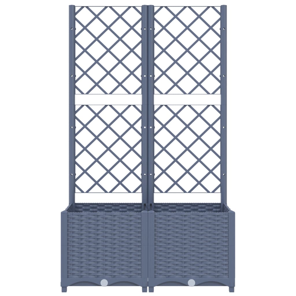 Galleria Design Garden Planter with Trellis Blue Grey 120x40x136 cm PP