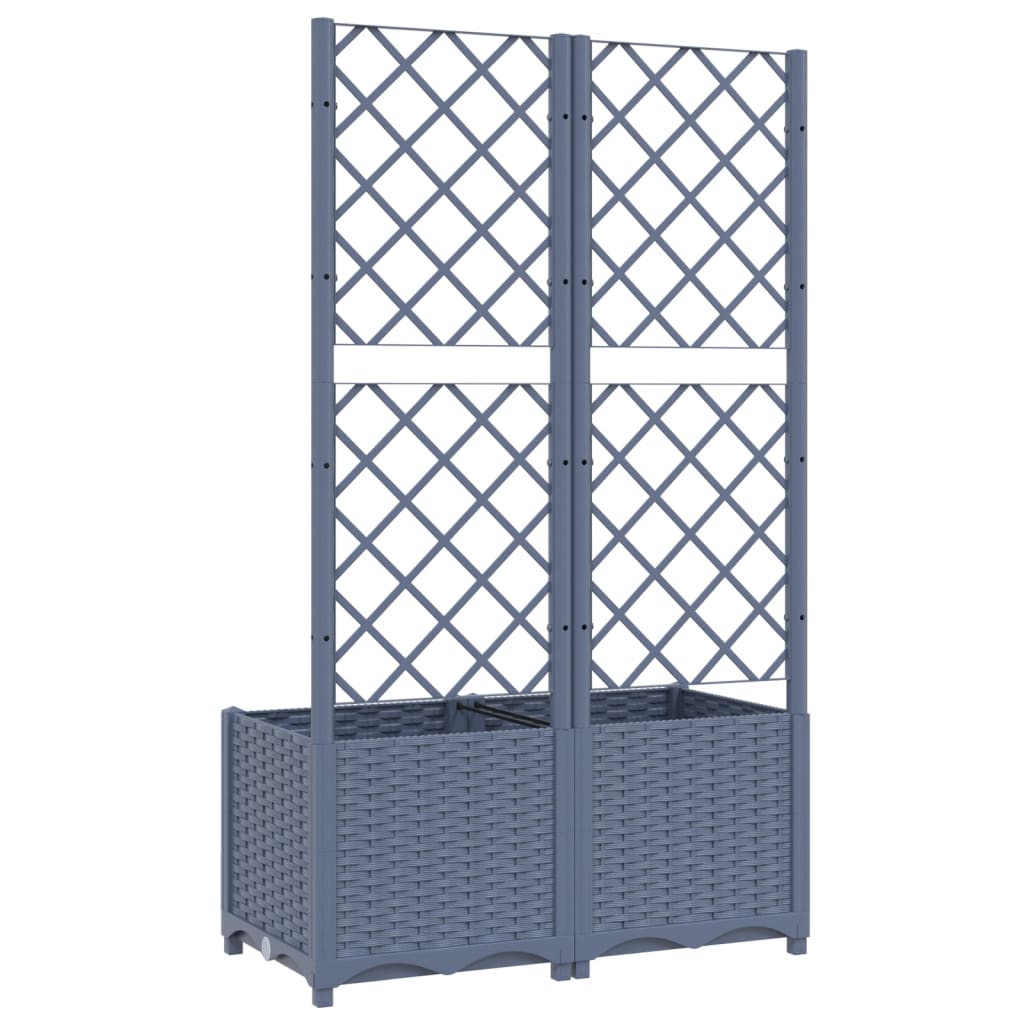 Galleria Design Garden Planter with Trellis Blue Grey 120x40x136 cm PP