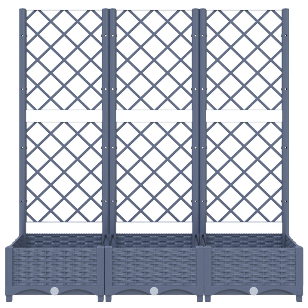 Galleria Design Garden Planter with Trellis Blue Grey 120x40x136 cm PP