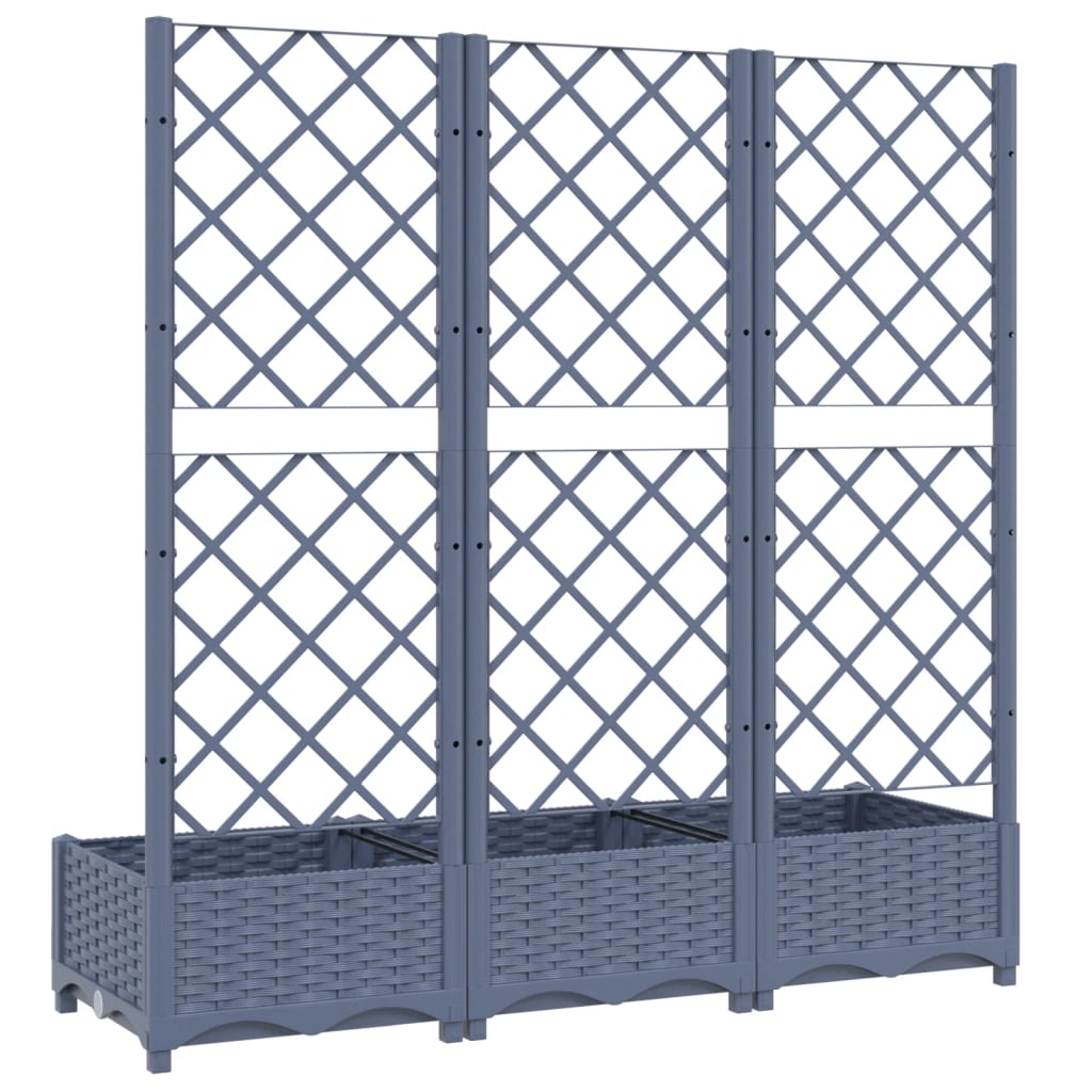 Galleria Design Garden Planter with Trellis Blue Grey 120x40x136 cm PP