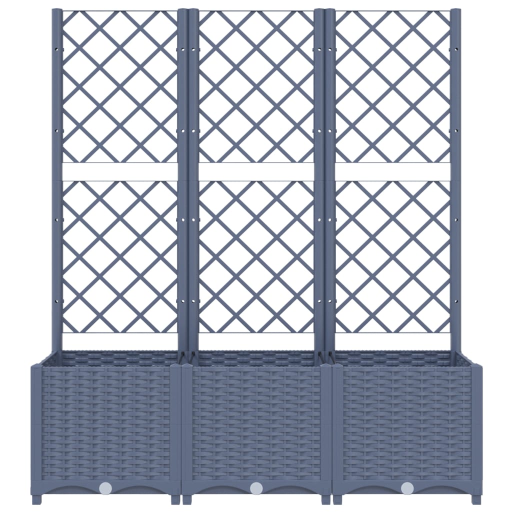 Galleria Design Garden Planter with Trellis Blue Grey 120x40x136 cm PP