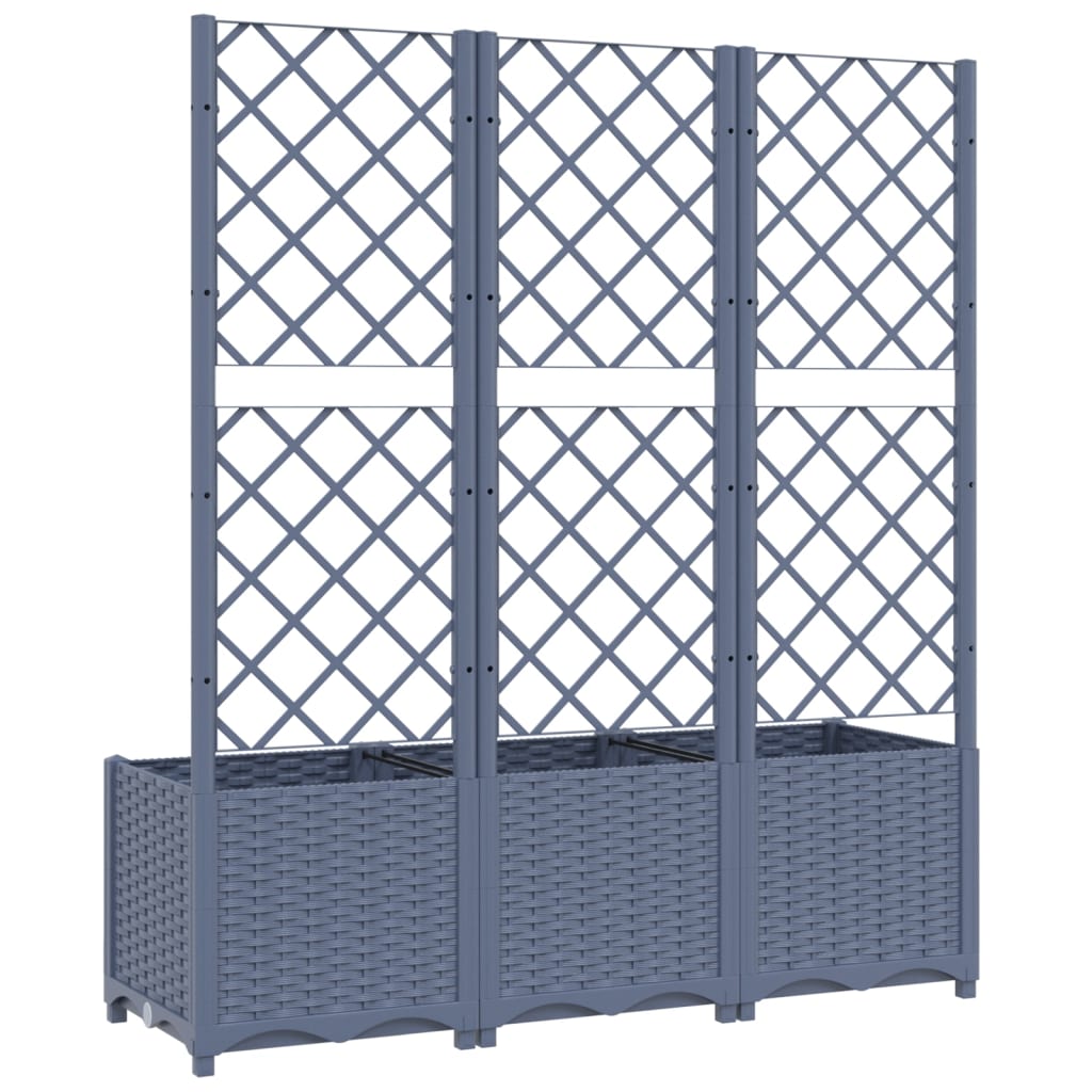 Galleria Design Garden Planter with Trellis Blue Grey 120x40x136 cm PP