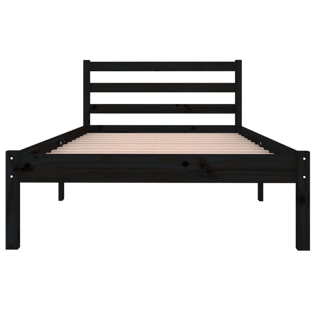 Galleria Design Bed Frame without Mattress Solid Wood Pine 90x200cm Black