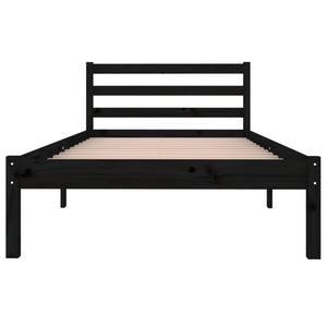 Galleria Design Bed Frame without Mattress Solid Wood Pine 90x200cm Black