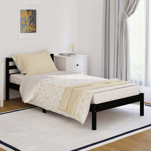 Galleria Design Bed Frame without Mattress Solid Wood Pine 90x200cm Black