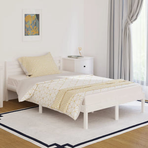 Galleria Design Bed Frame without Mattress Solid Wood Pine 120x200cm White