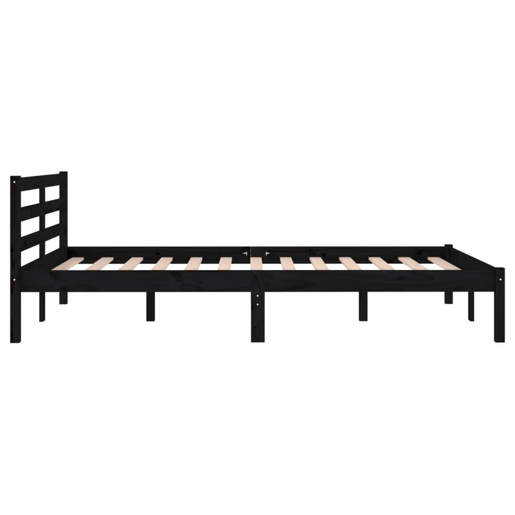 Galleria Design Bed Frame without Mattress Solid Wood Pine 120x200cm Black