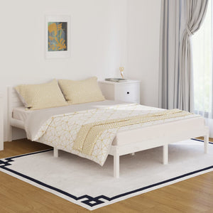 Galleria Design Bed Frame without Mattress Solid Wood Pine 140x200cm White