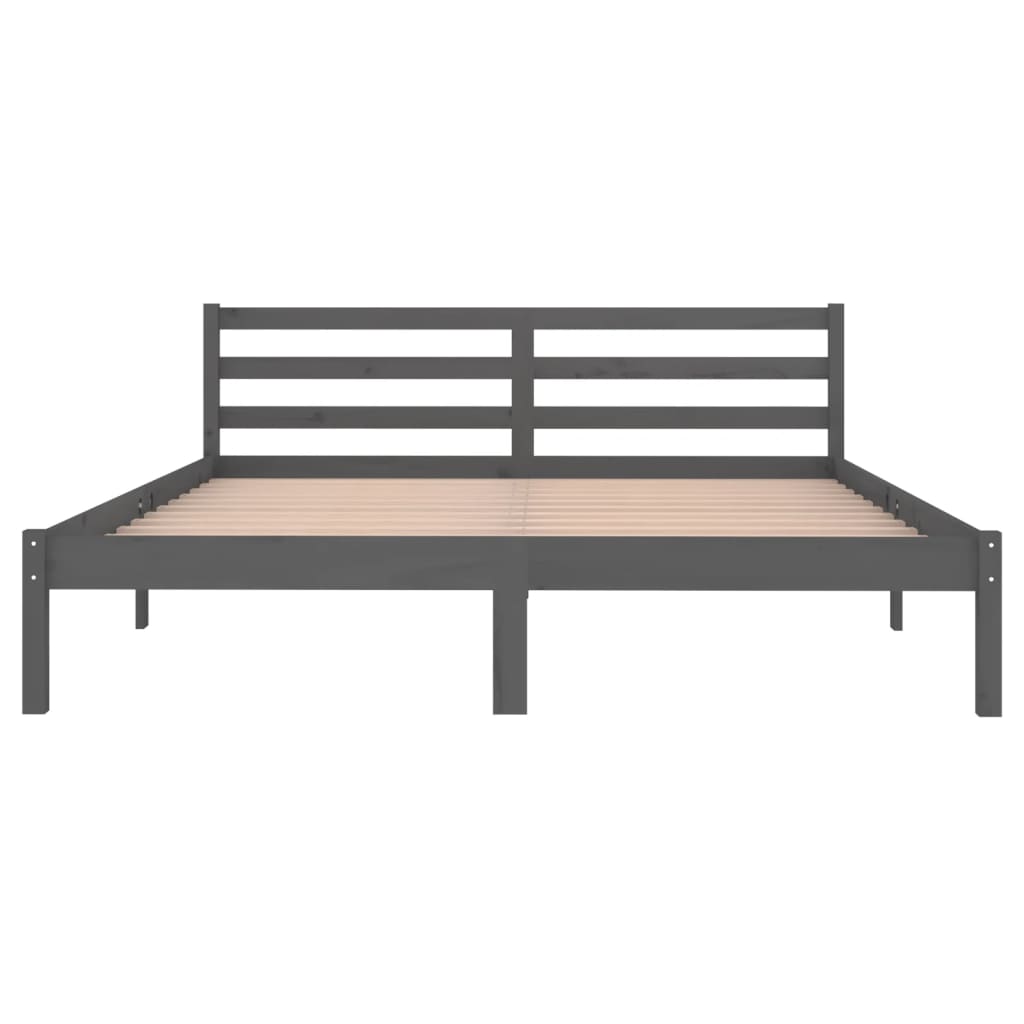 Galleria Design Bed Frame without Mattress Solid Wood Pine 160x200cm Grey