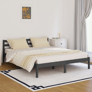 Galleria Design Bed Frame without Mattress Solid Wood Pine 160x200cm Grey
