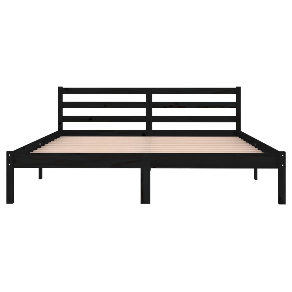 Galleria Design Bed Frame without Mattress Solid Wood Pine 160x200cm Black