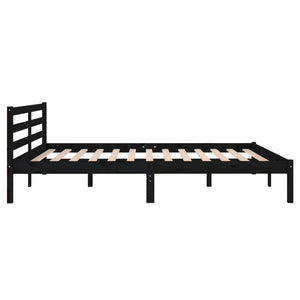 Galleria Design Bed Frame without Mattress Solid Wood Pine 160x200cm Black