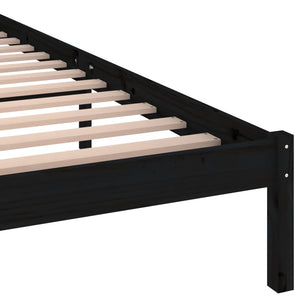 Galleria Design Bed Frame without Mattress Solid Wood Pine 160x200cm Black
