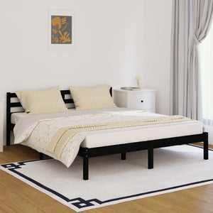 Galleria Design Bed Frame without Mattress Solid Wood Pine 160x200cm Black