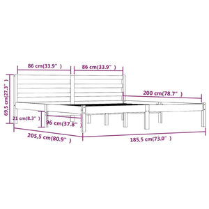 Galleria Design Bed Frame without Mattress 180x200cm Black Super King Size