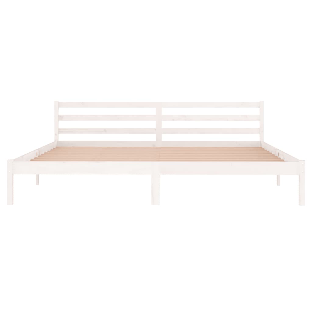 Galleria Design Bed Frame without Mattress Solid Wood Pine 200x200cm White