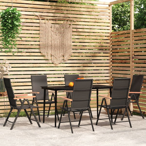 Galleria Design 7 Piece Garden Dining Set Black
