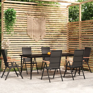 Galleria Design 7 Piece Garden Dining Set Black