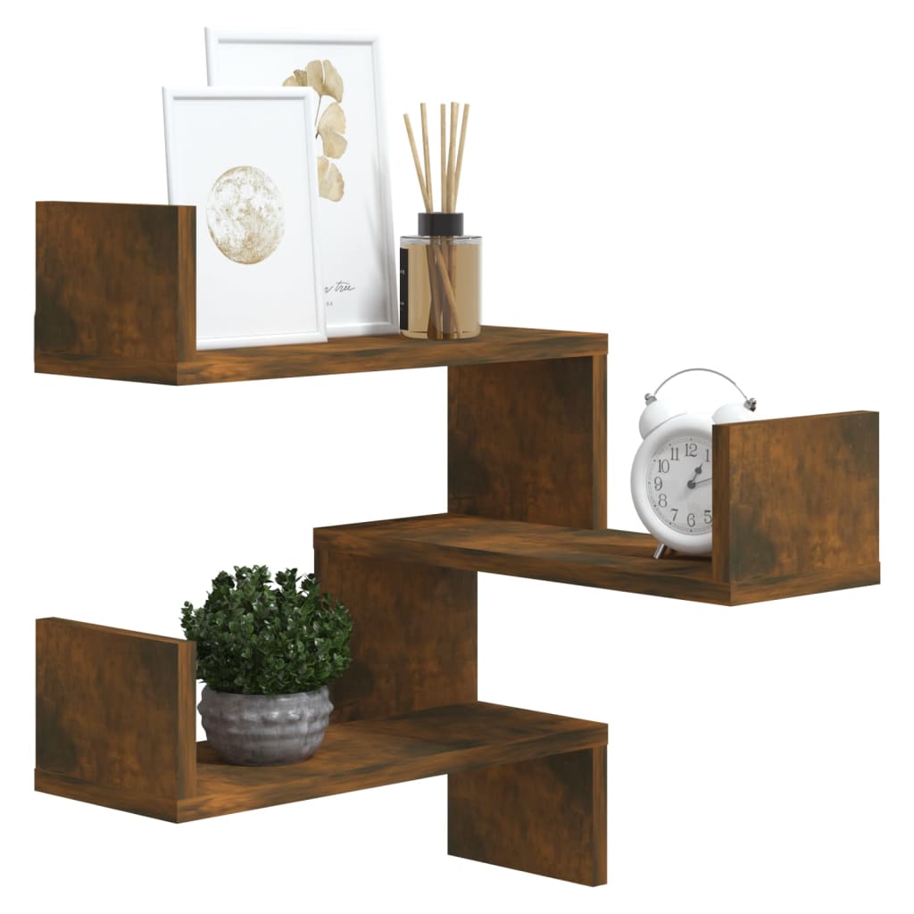 Galleria Design Wall Corner Shelf Smoked Oak 40x40x50 cm Engineered Wood