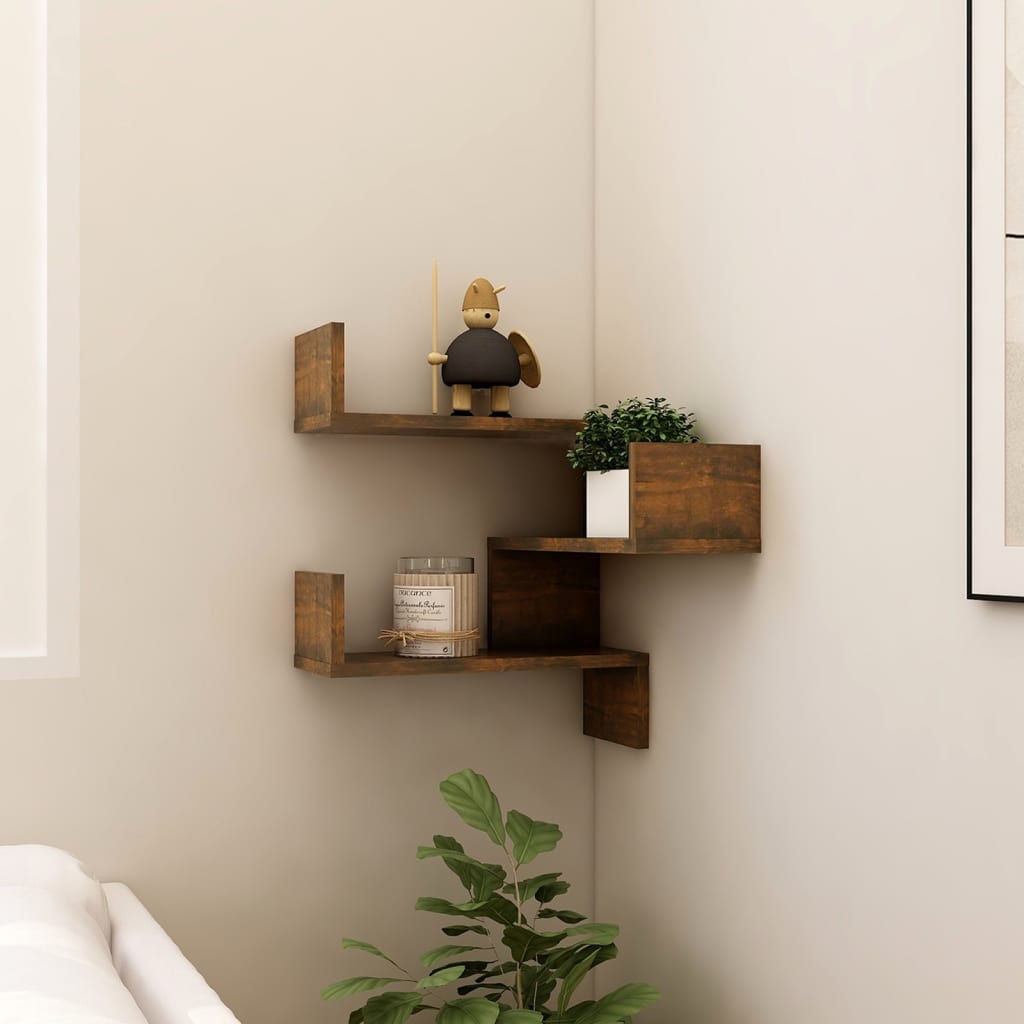 Galleria Design Wall Corner Shelf Smoked Oak 40x40x50 cm Engineered Wood