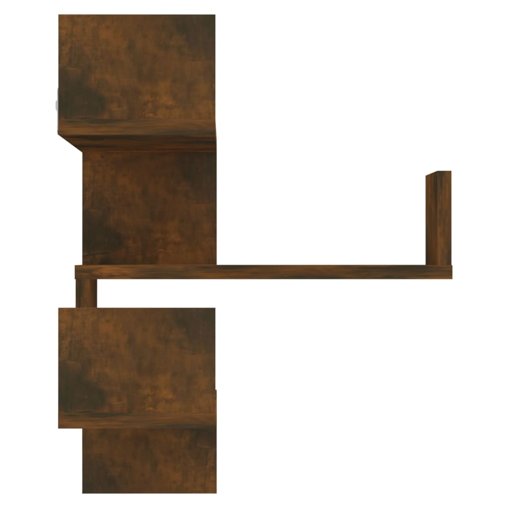 Galleria Design Wall Corner Shelves 2 pcs Smoked Oak 40x40x50 cm Engineered Wood