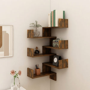 Galleria Design Wall Corner Shelves 2 pcs Smoked Oak 40x40x50 cm Engineered Wood