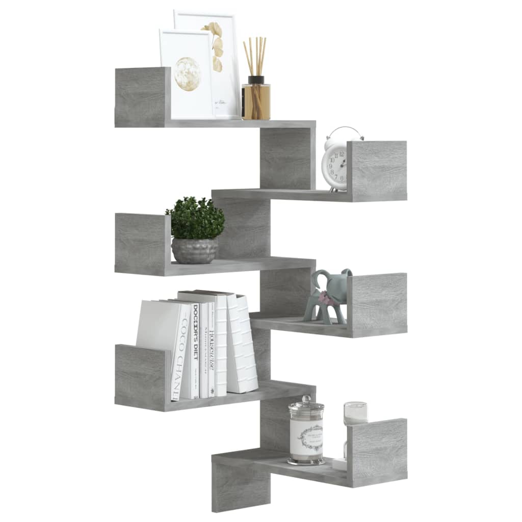 Galleria Design Wall Corner Shelves 2 pcs Grey Sonoma 40x40x50 cm Engineered Wood