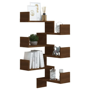 Galleria Design Wall Corner Shelves 2 pcs Brown Oak 40x40x50 cm Engineered Wood